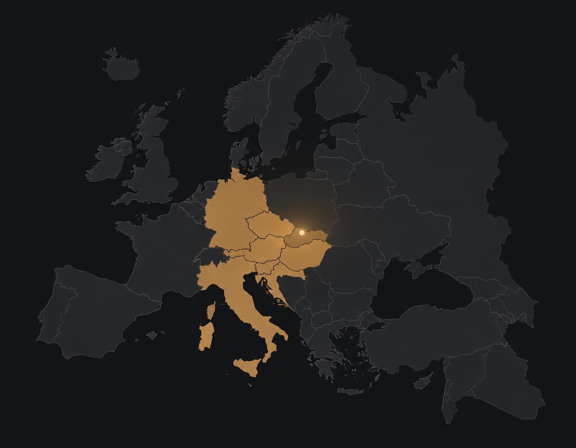 Map of covered European markets